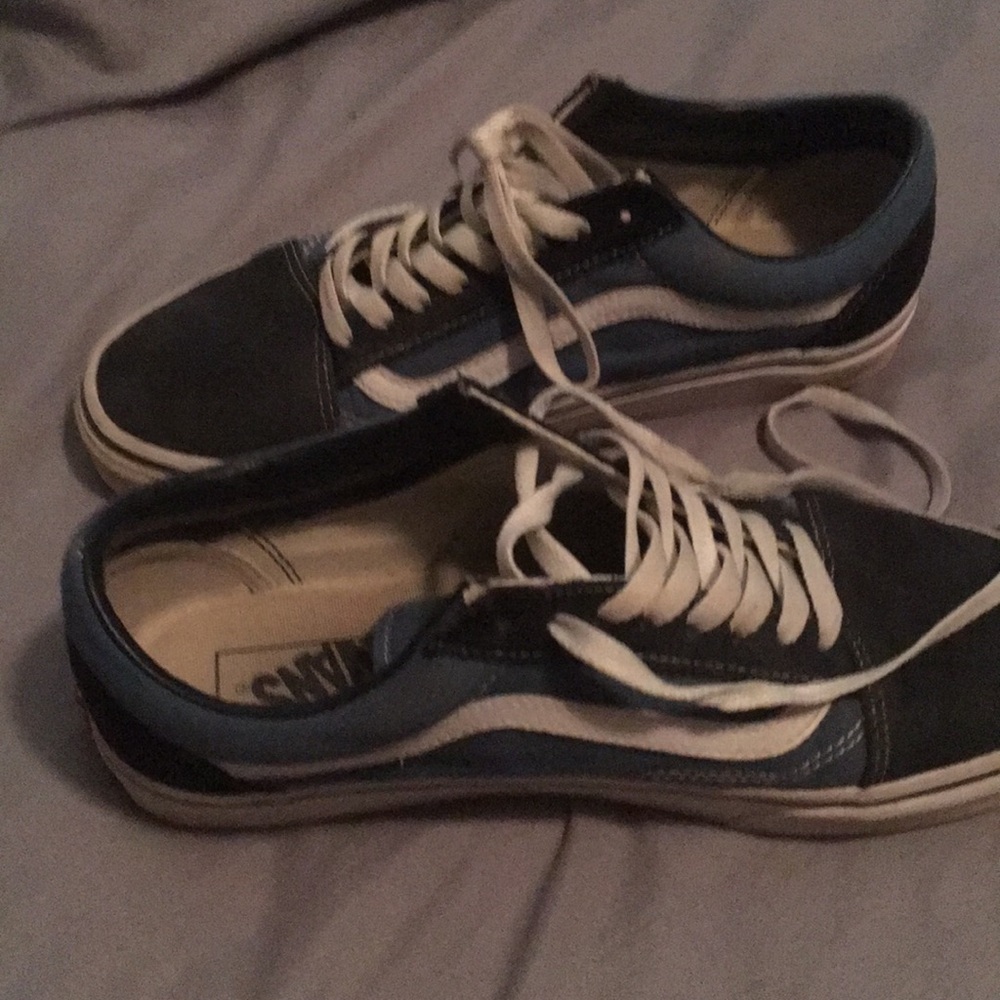 Navy and Baby Blue Vans, Men’s Size 10 W/Box
